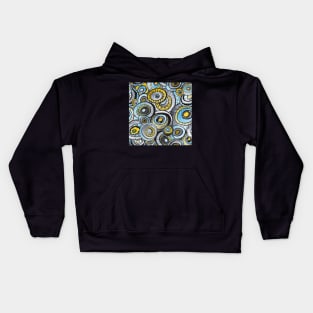 Zen circles I abstract round watercolor shapes with ink doodles Kids Hoodie